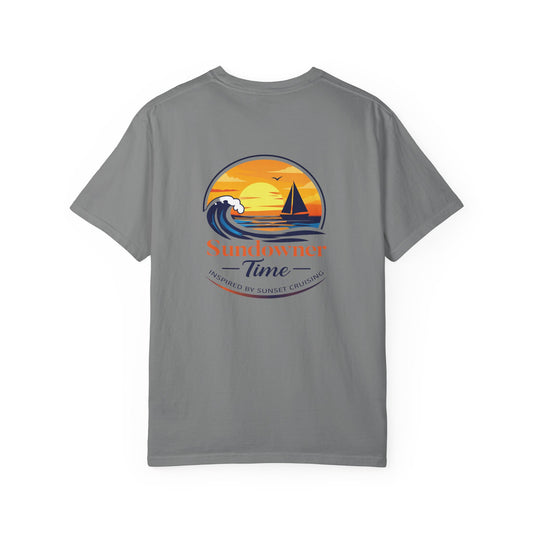 Sundowner Time T-Shirt — Sunset Sail & Palm Beach Graphic Tee
