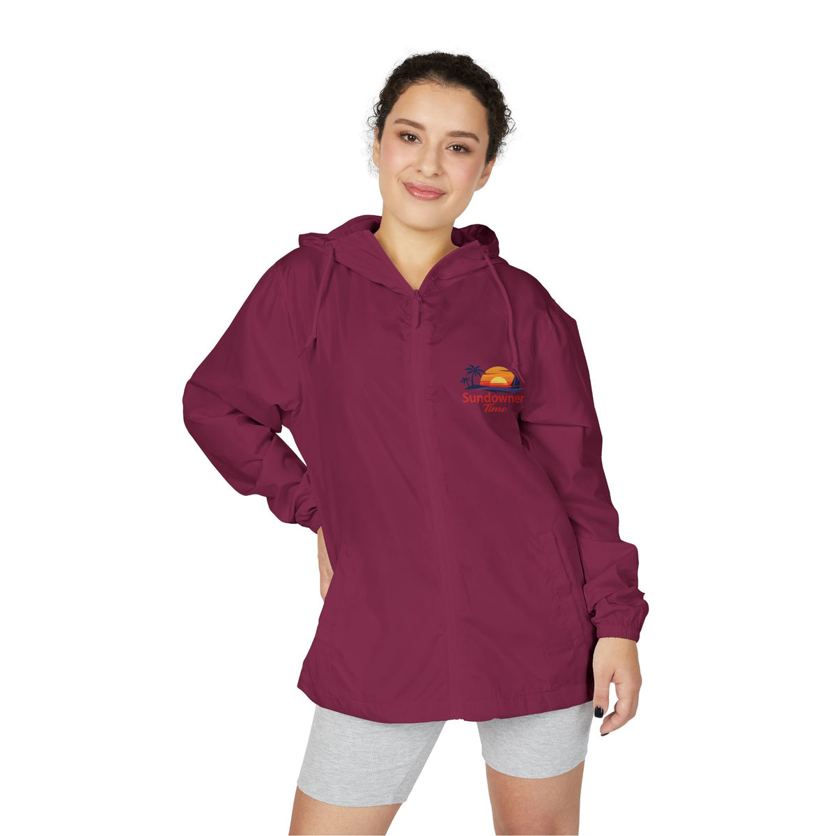 Sunshine Surf Windbreaker Jacket — Sundowner Time Chest Logo
