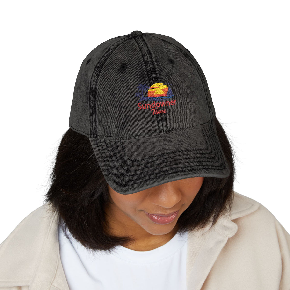 Vintage Embroidered Cap – Sunny Days Logo Dad Hat