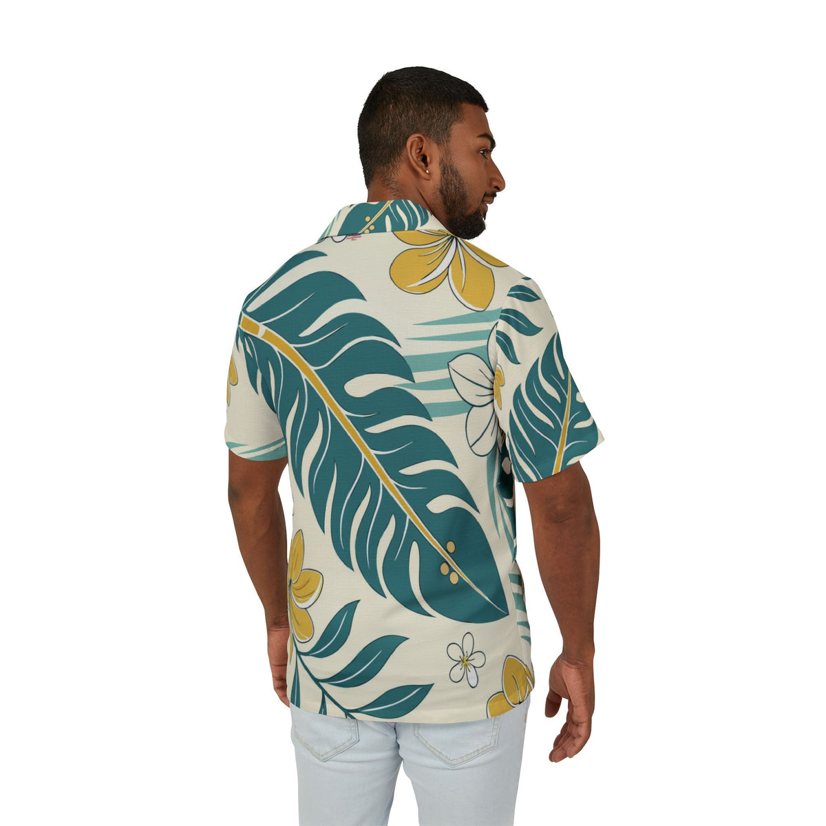 Tropical Plumeria Hawaiian Shirt — Men's Floral Camp Shirt for Beach, Vacation & Luau