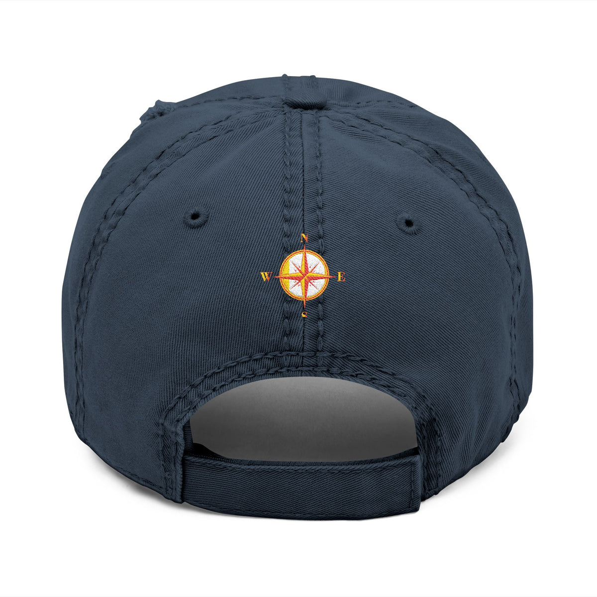 Distressed Embroidered Dad Hat — Vintage Sunset Palm Beach Cap