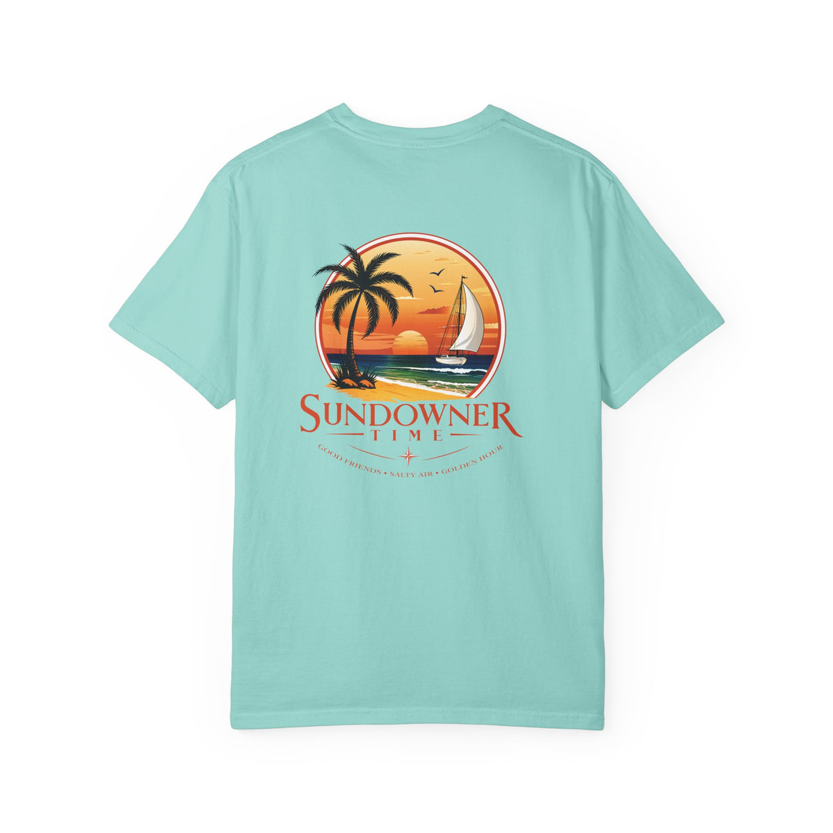 Sundowner Time T-Shirt — Sunset Sail & Palm Beach Graphic Tee