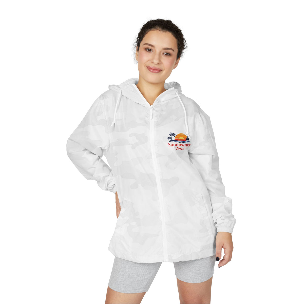 Sunshine Surf Windbreaker Jacket — Sundowner Time Chest Logo