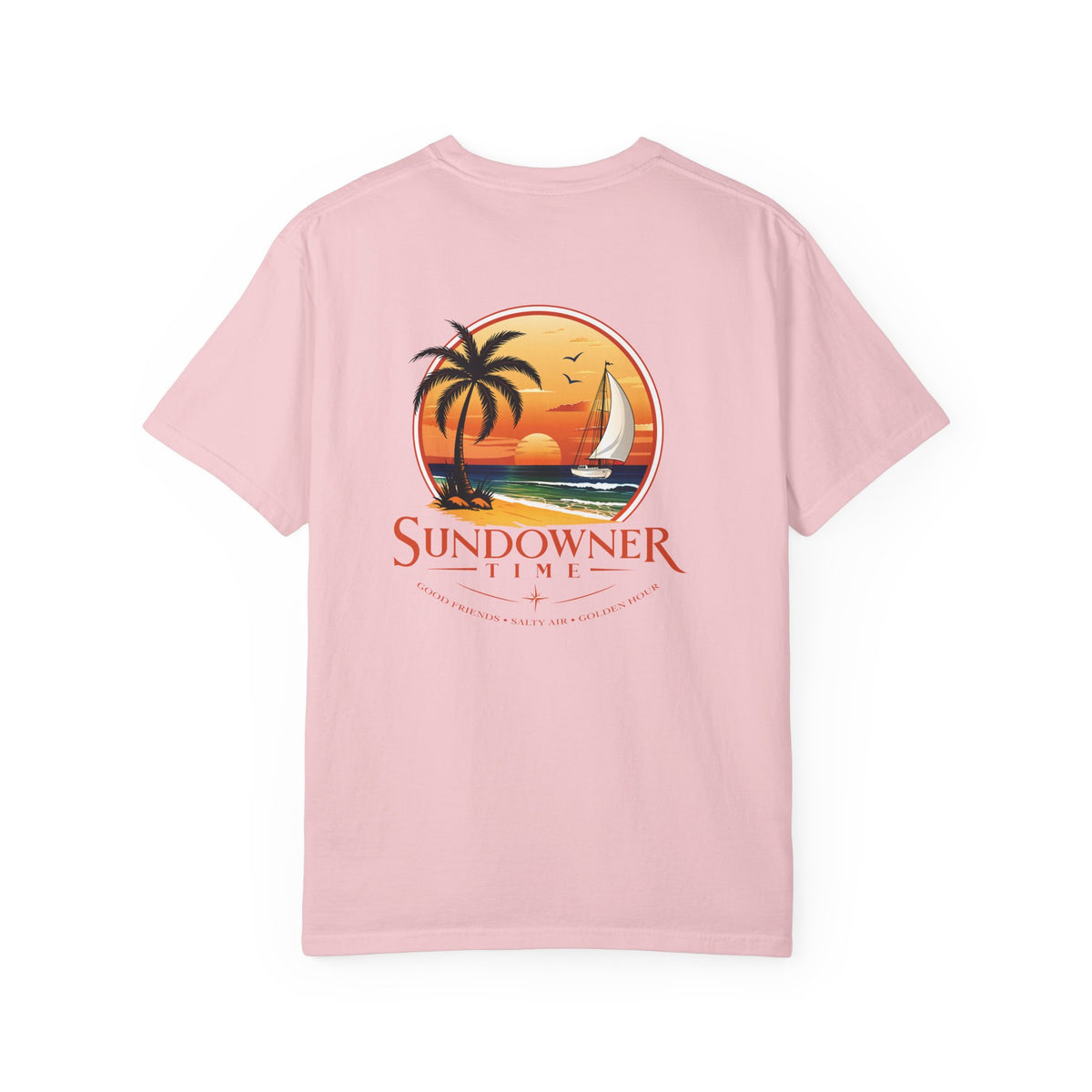 Sundowner Time T-Shirt — Sunset Sail & Palm Beach Graphic Tee