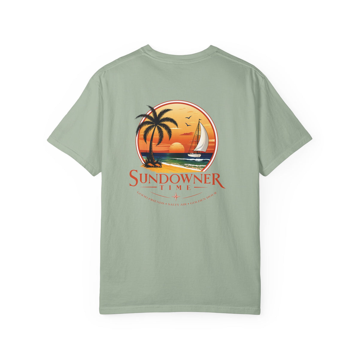 Sundowner Time T-Shirt — Sunset Sail & Palm Beach Graphic Tee