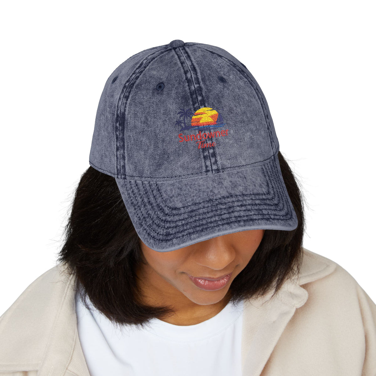 Vintage Embroidered Cap – Sunny Days Logo Dad Hat