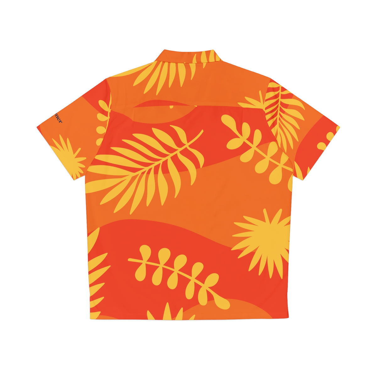 Hawaiian Shirt - Tropical Orange Leaf Print