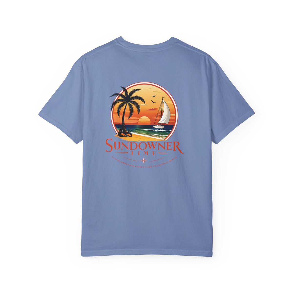 Sundowner Time T-Shirt — Sunset Sail & Palm Beach Graphic Tee