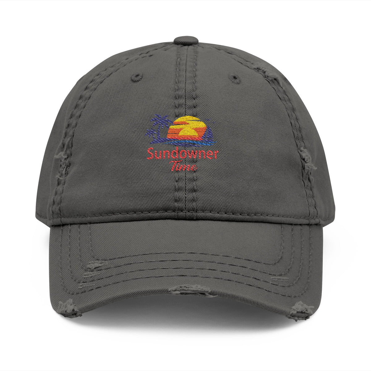 Sundowner Time Embroidered Distressed Dad Hat