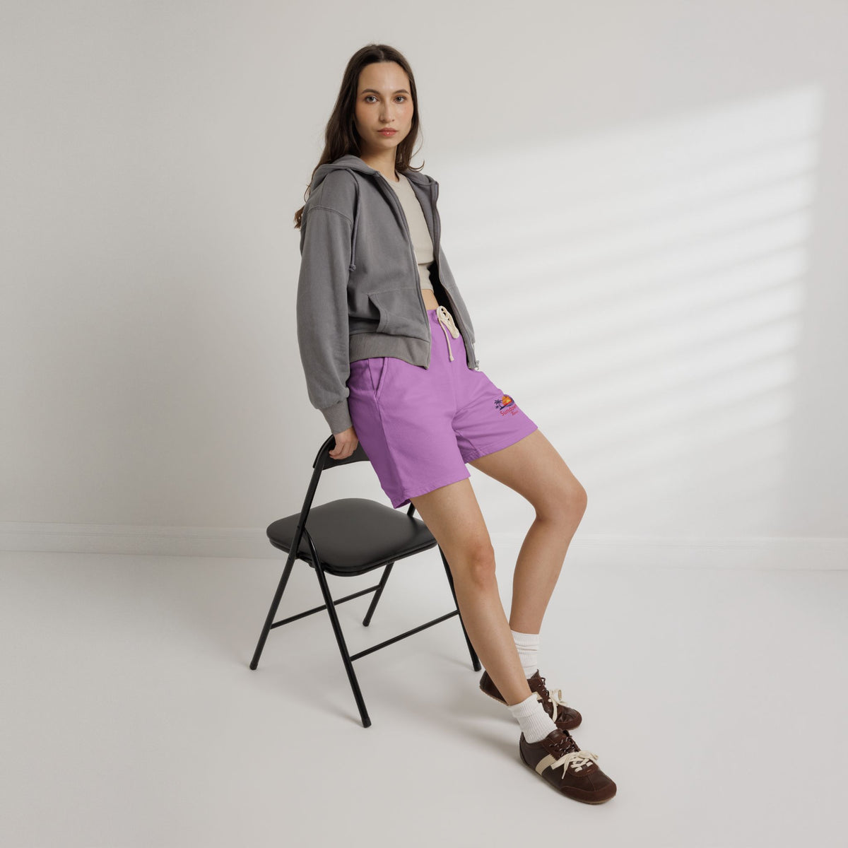 Fleece Sweat Shorts —  Sundowner Time logo - Dyed Lounge Shorts