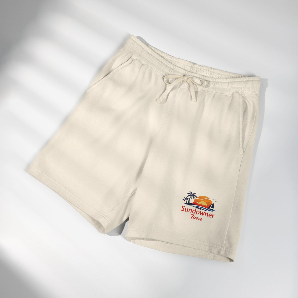Lightweight Fleece Sweat Shorts — Minimal Embroidered Logo Casual Lounge Shorts
