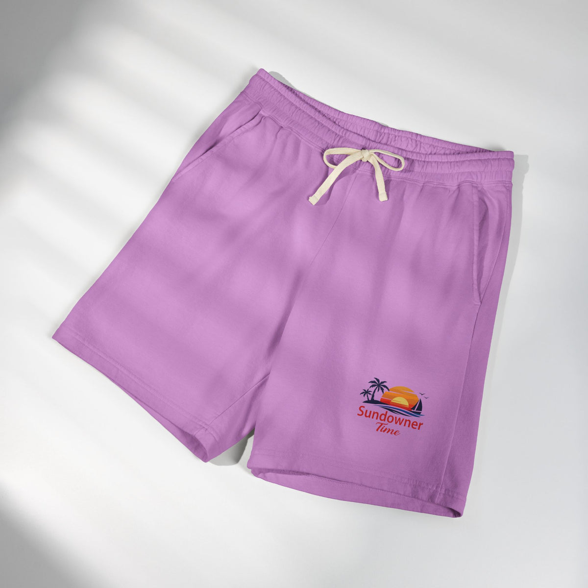Fleece Sweat Shorts —  Sundowner Time logo - Dyed Lounge Shorts