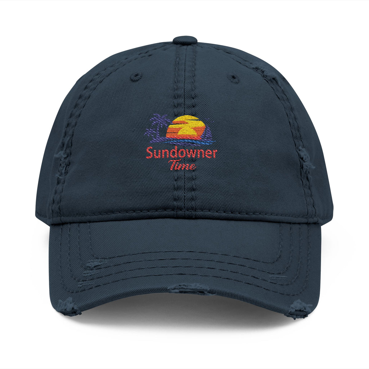 Sundowner Time Embroidered Distressed Dad Hat