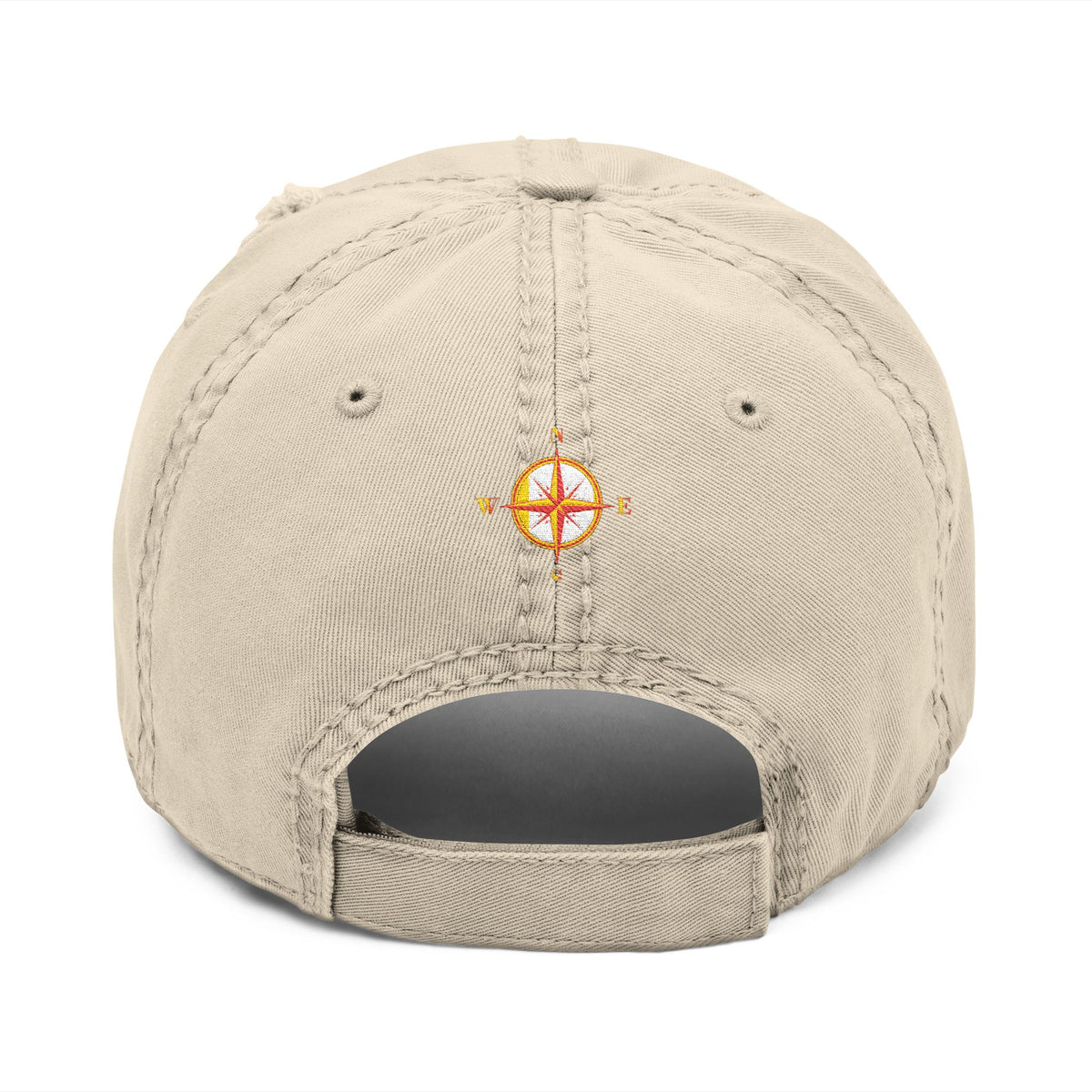 Distressed Embroidered Dad Hat — Vintage Sunset Palm Beach Cap