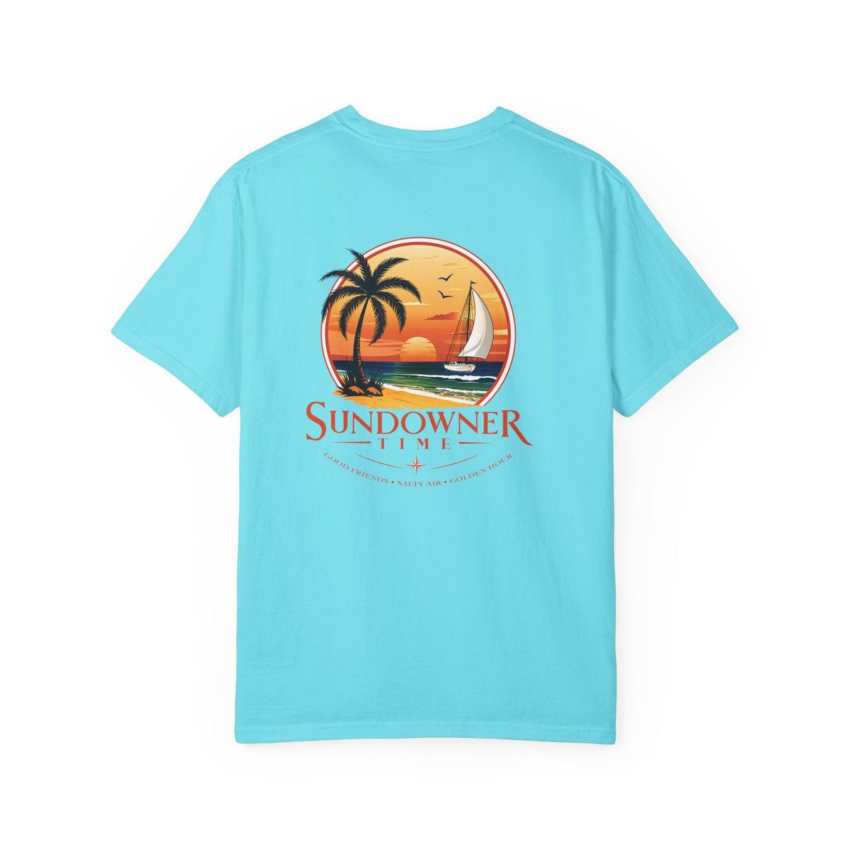Sundowner Time T-Shirt — Sunset Sail & Palm Beach Graphic Tee