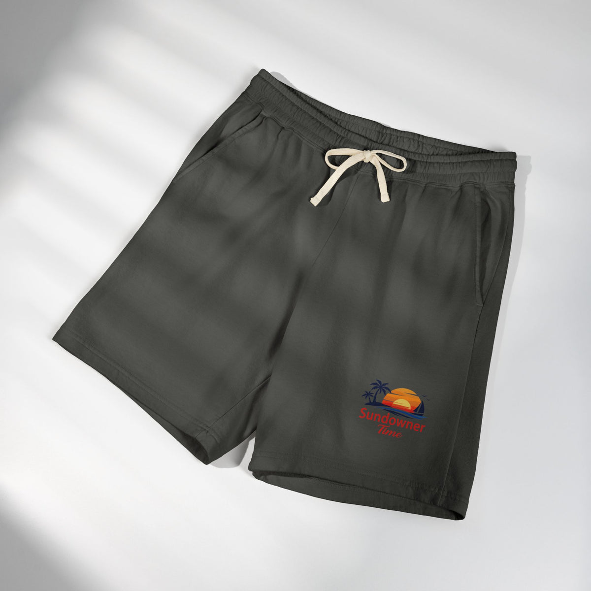 Fleece Sweat Shorts —  Sundowner Time logo - Dyed Lounge Shorts