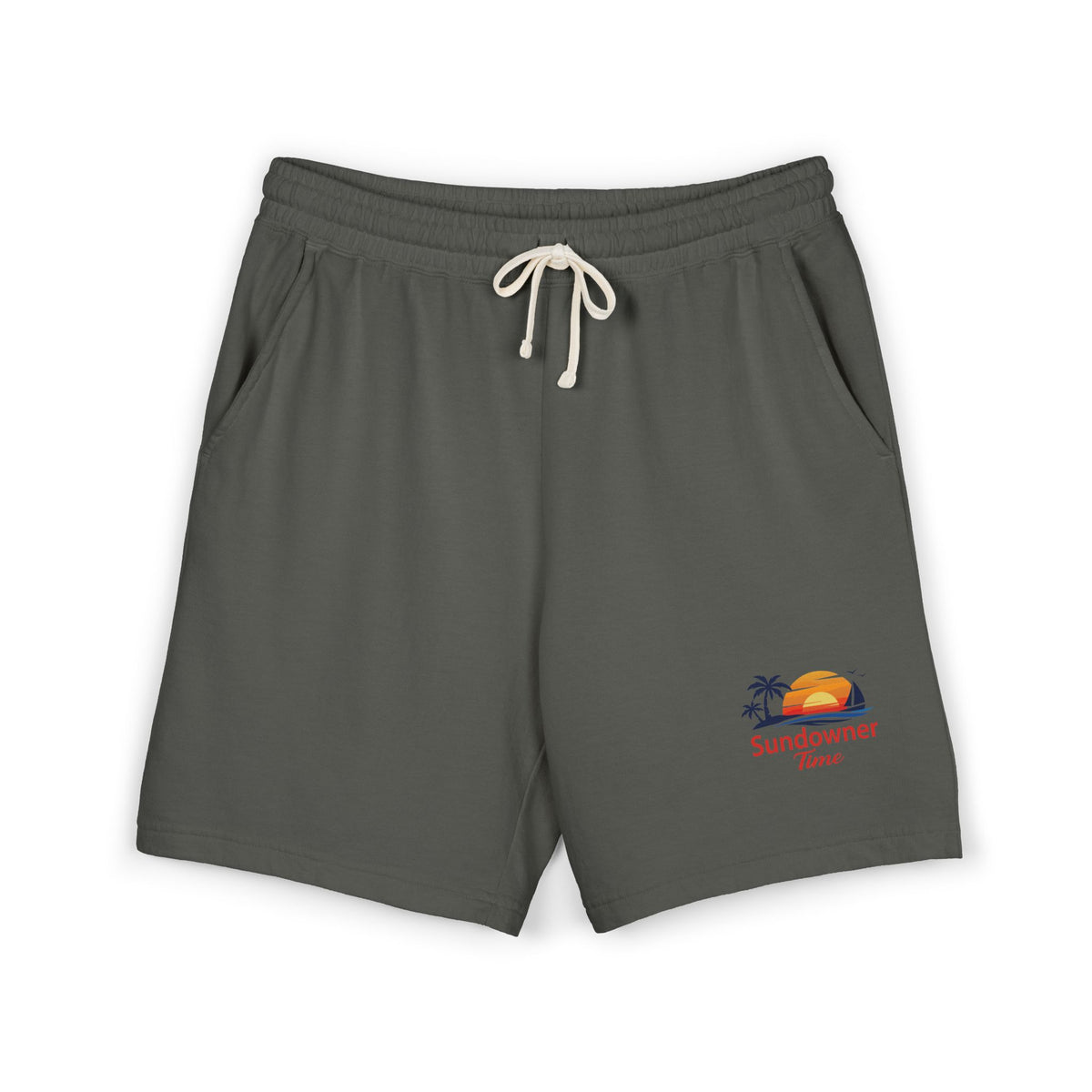 Lightweight Fleece Sweat Shorts — Minimal Embroidered Logo Casual Lounge Shorts