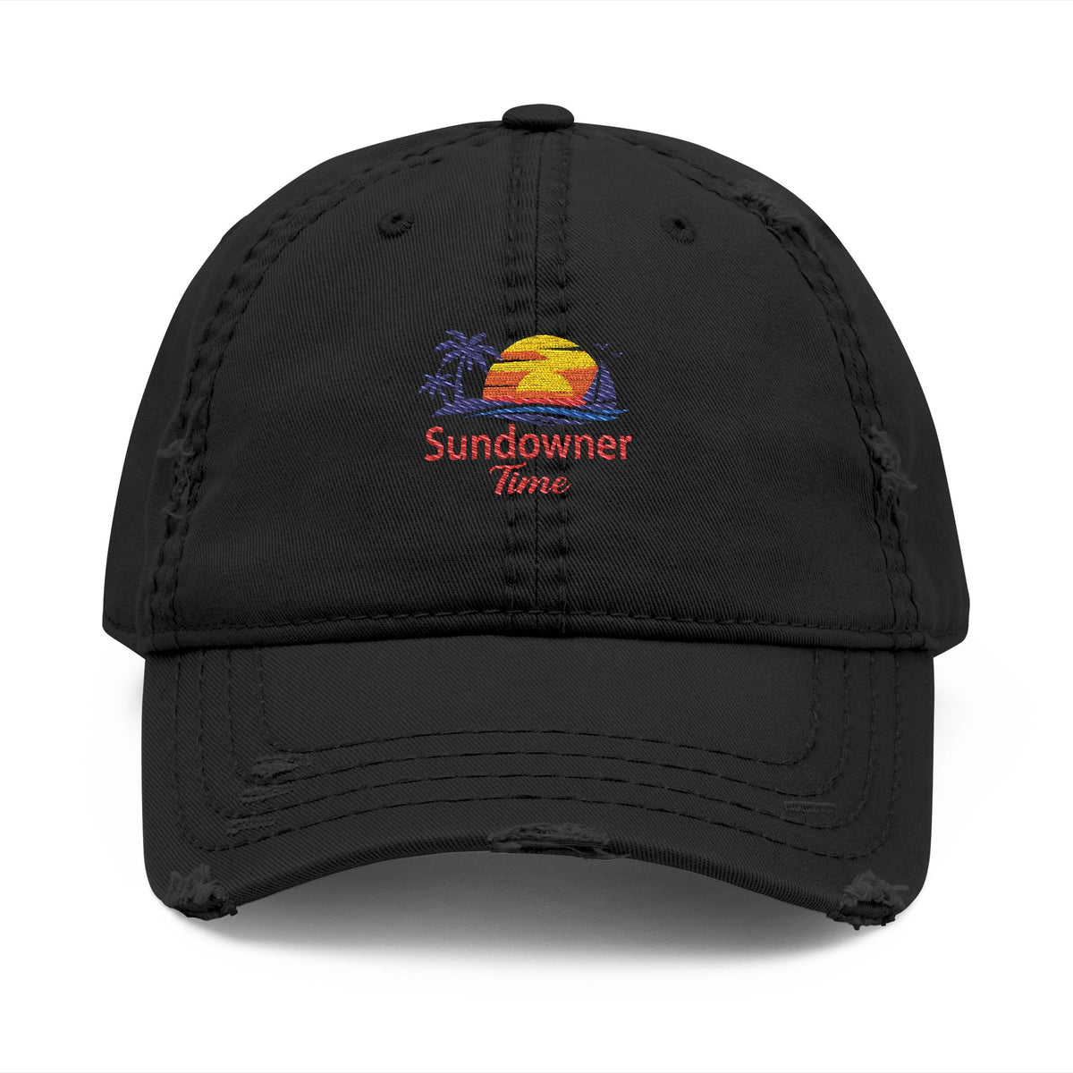 Sundowner Time Embroidered Distressed Dad Hat