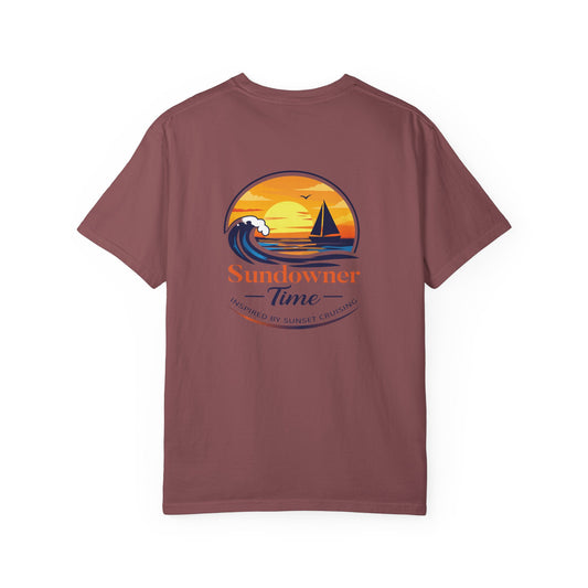 Sundowner Time T-Shirt — Sunset Sail & Palm Beach Graphic Tee