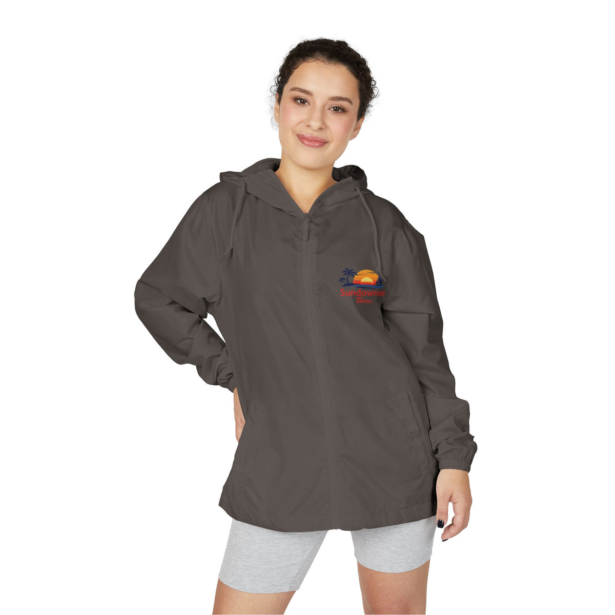 Sunshine Surf Windbreaker Jacket — Sundowner Time Chest Logo