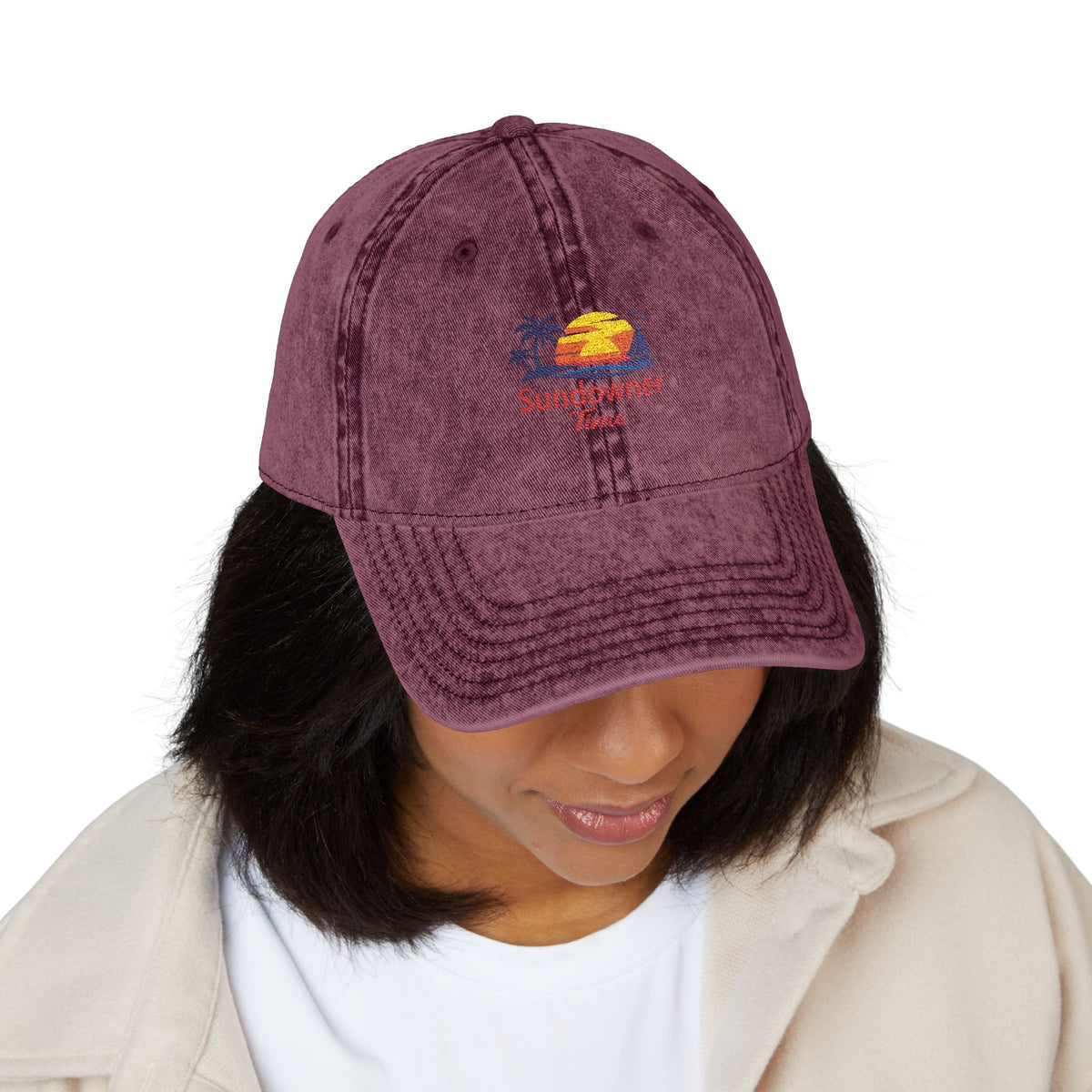 Vintage Embroidered Cap – Sunny Days Logo Dad Hat