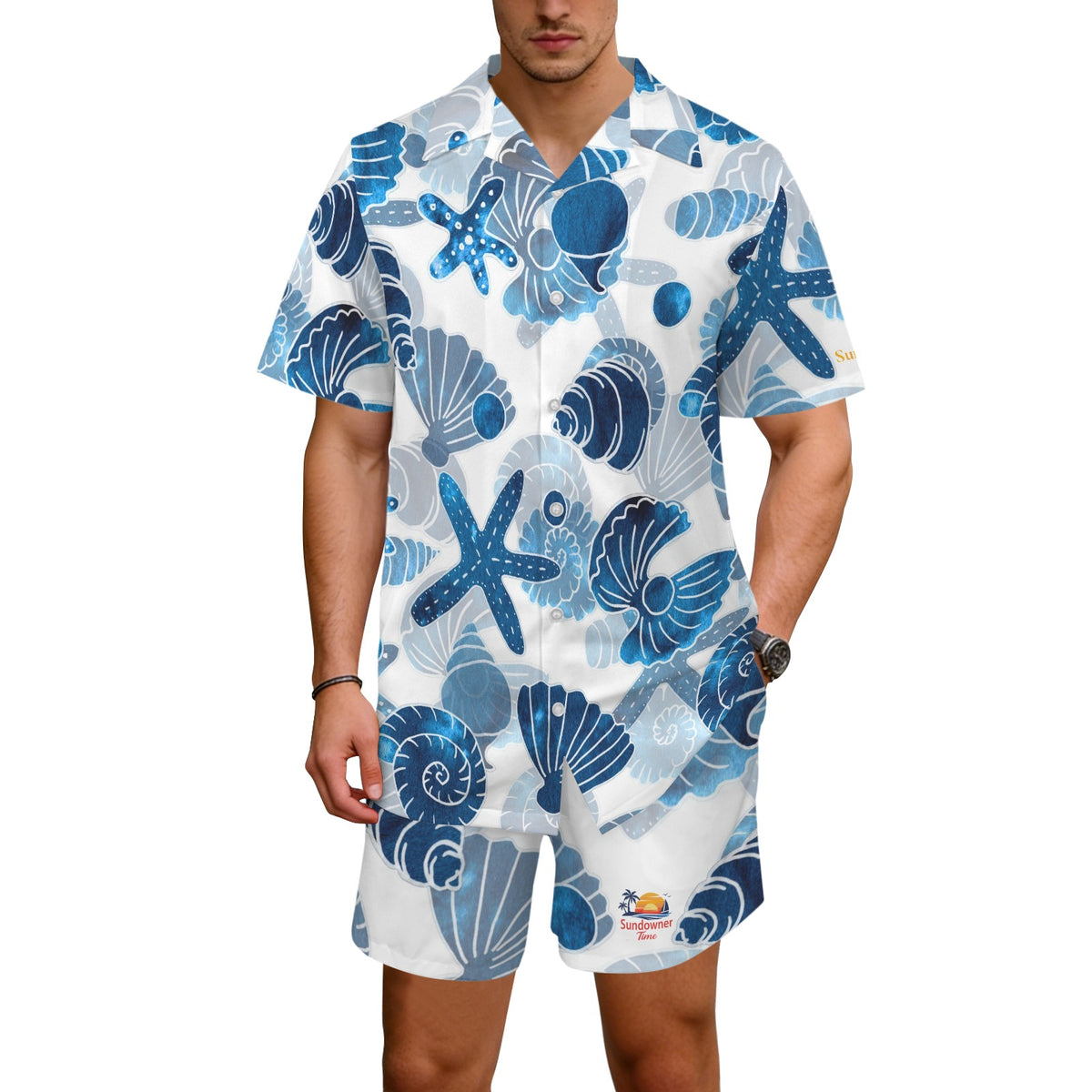 Men's Hawaiian Shirt & Shorts Set