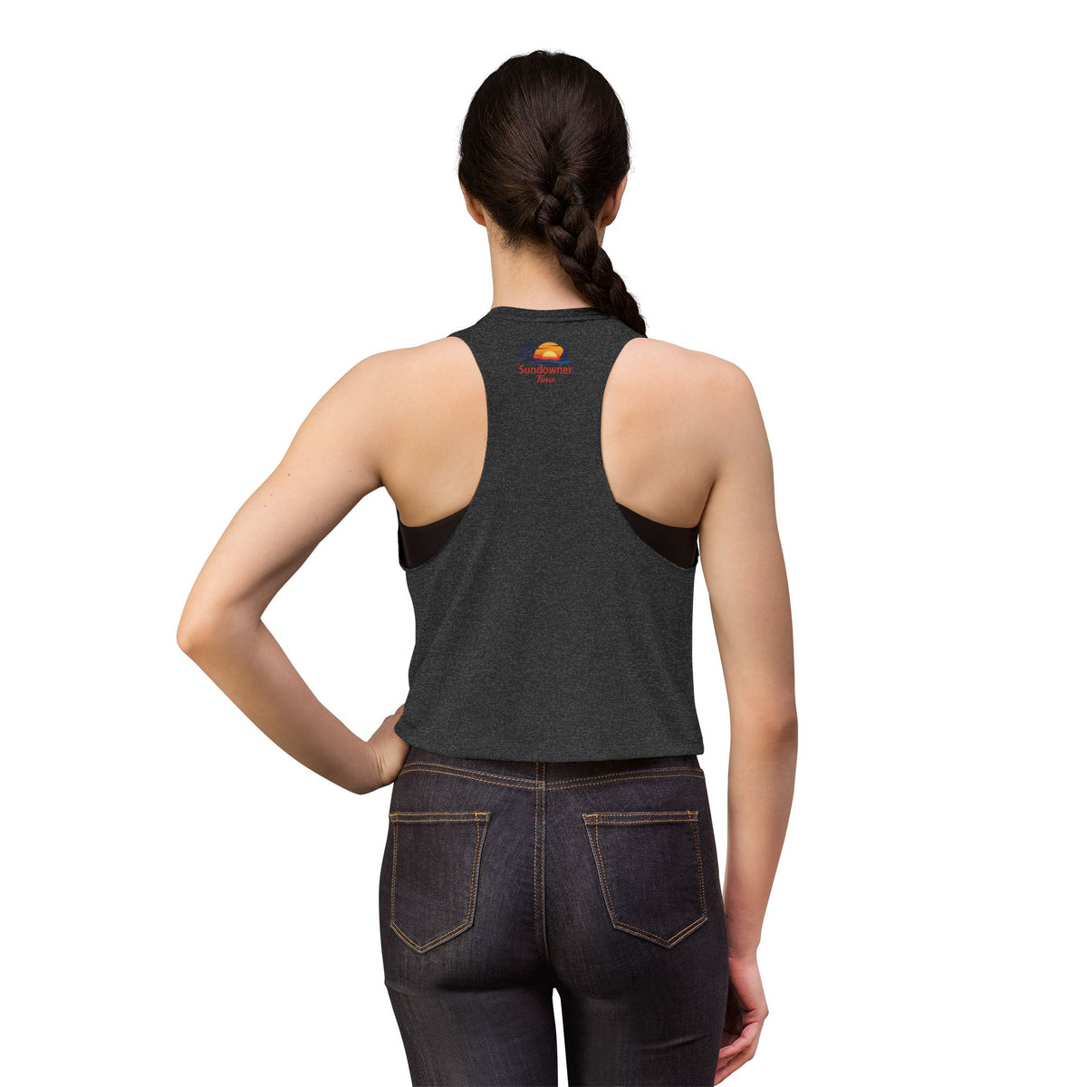 Crop Top — Sunset Surfer Beach Graphic (Women’s)