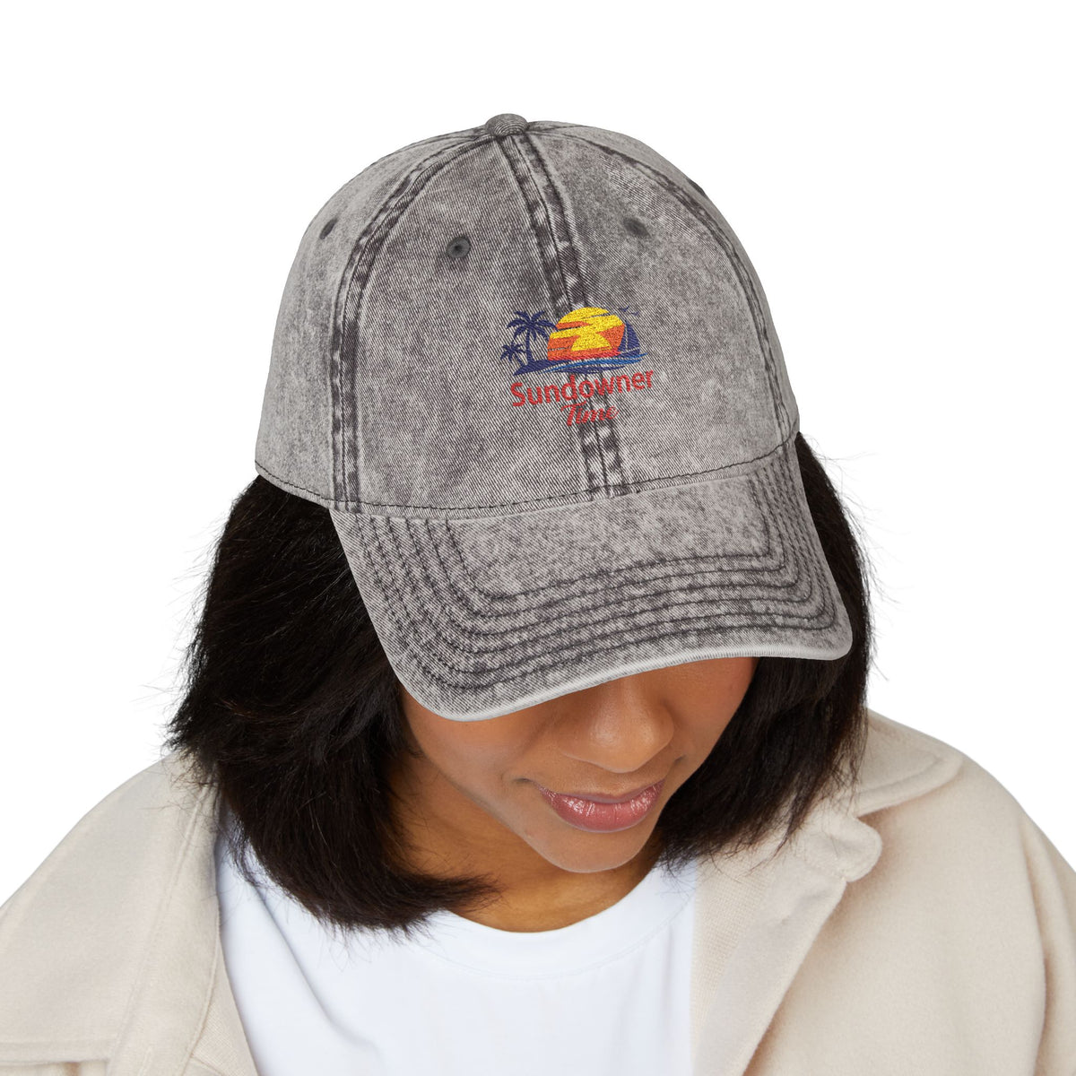 Vintage Embroidered Cap – Sunny Days Logo Dad Hat