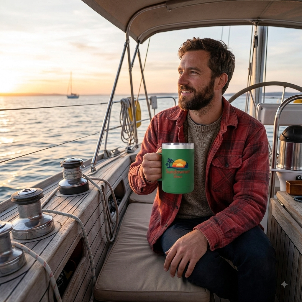 15oz Insulated Travel Mug Tumbler — Sundowner Time