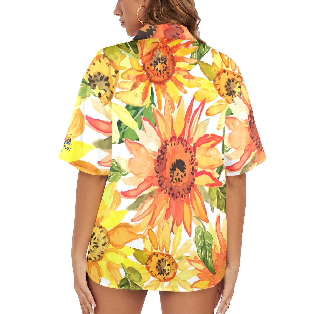 Ladies Sunflower Hawaiian blouse