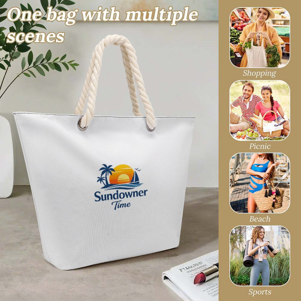 Design Hemp Rope Tote Bag