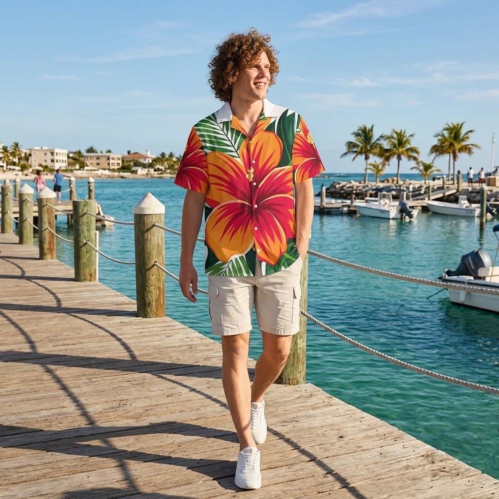 Unisex Hawaiian button shirt